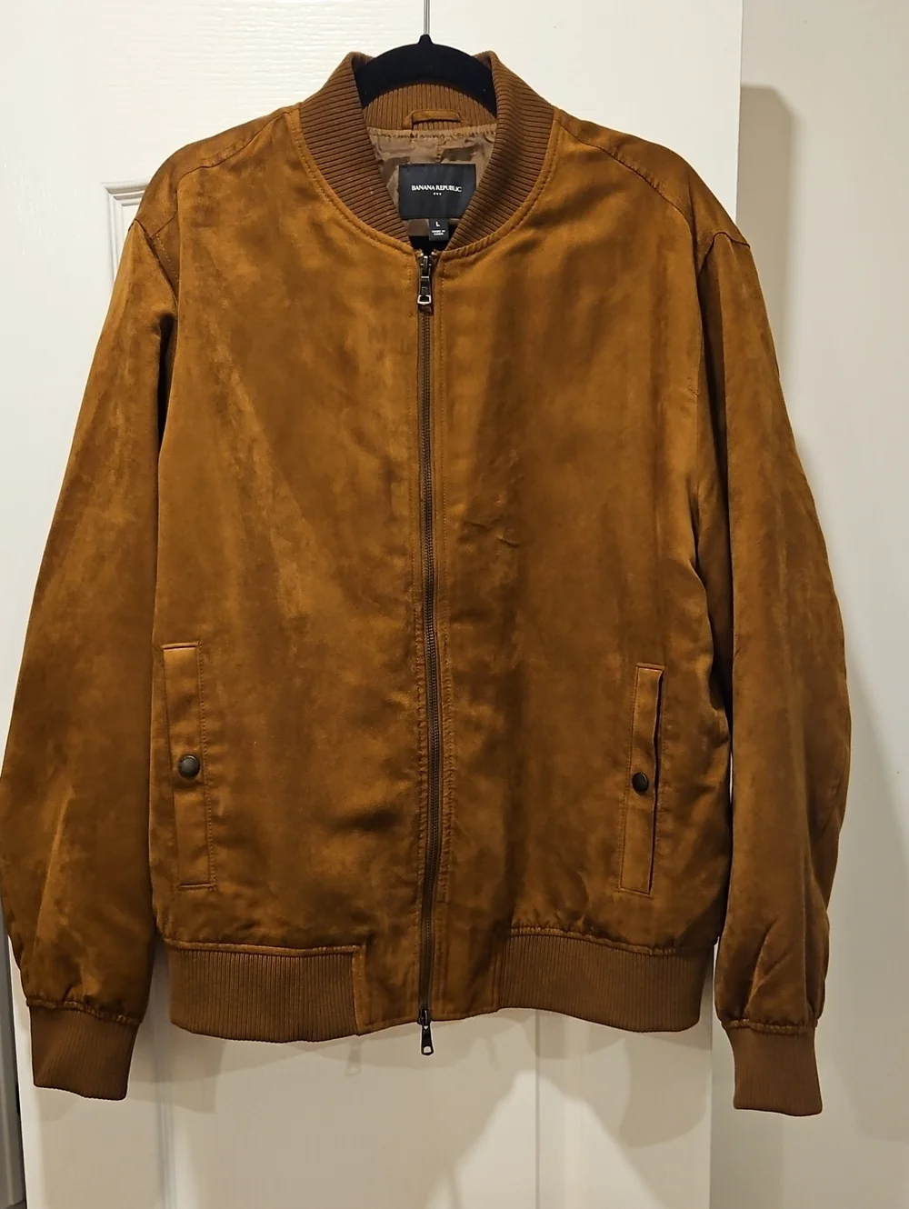 Banana Republic Men’s Suede Bomber Jacket - Caramel Brown